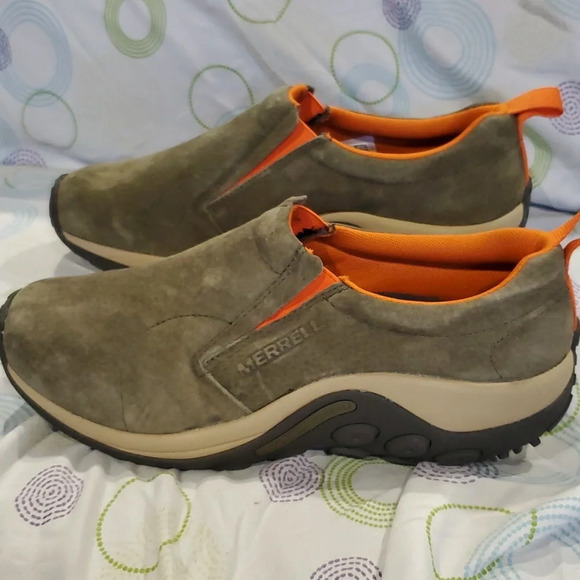 Merrell green suede slide on all terrain hiking outdoor shoes - Picture 4 of 7